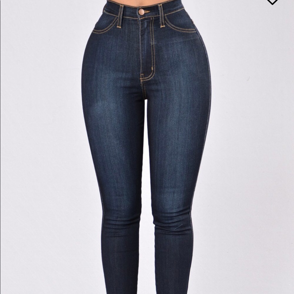 Classic High Waist Skinny Jeans - Dark